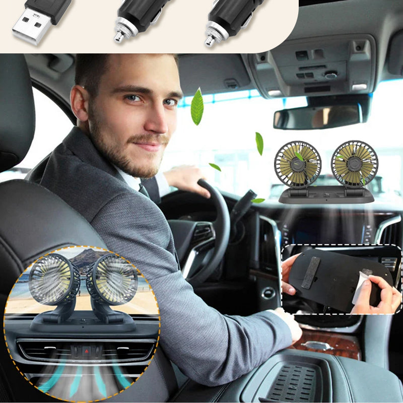 Gluschwein - Doppelkopf-Auto-Kühlung Luftumwälzung Fan