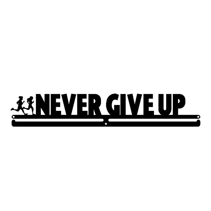 Gluschwein - Schmiedeeiserner Medaillenhalter NEVER GIVE UP