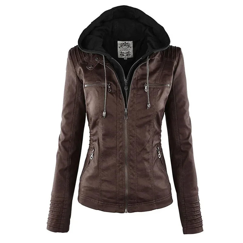 Gluschwein - Mollie - Stylische Lederjacke Braun