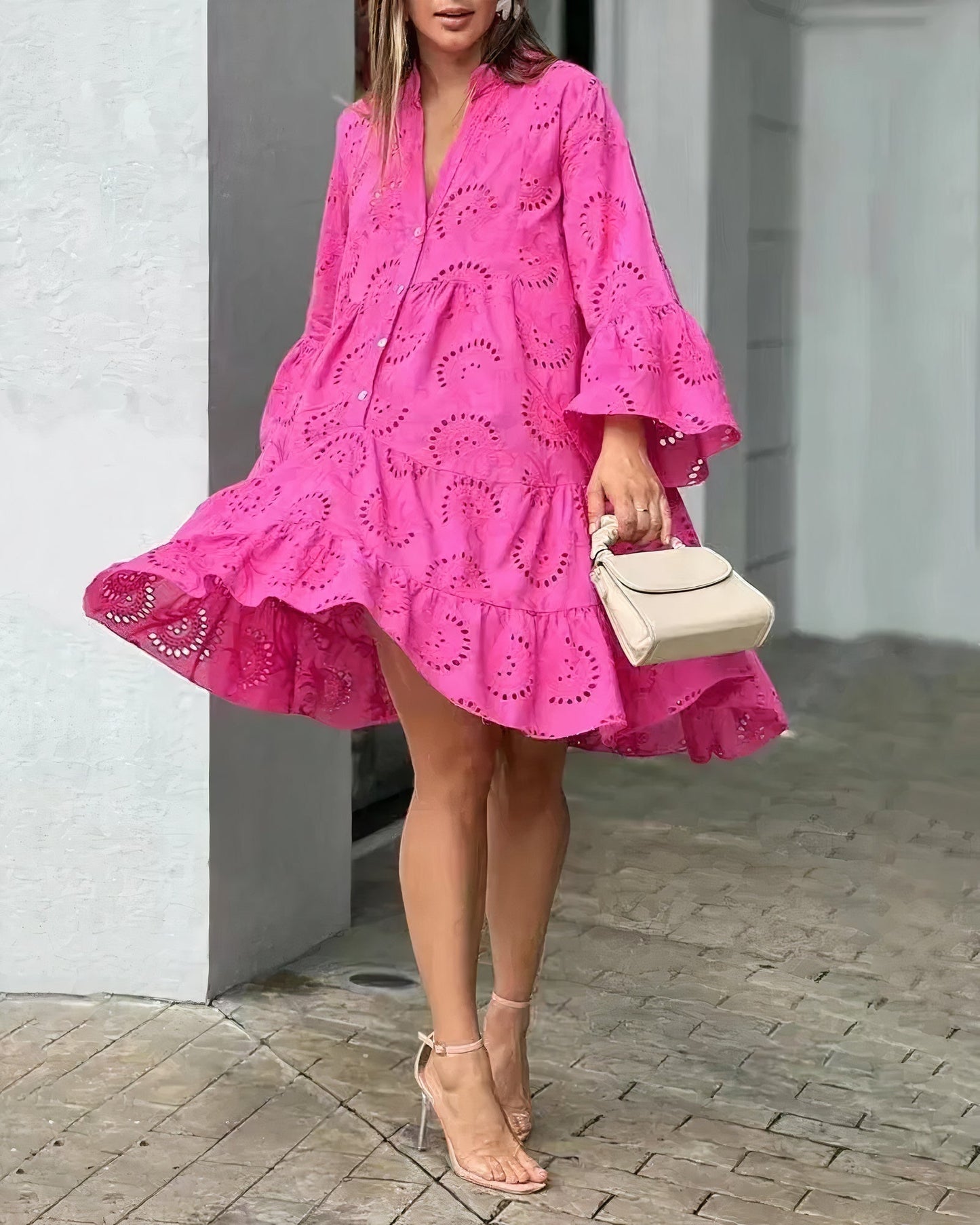 Gluschwein - Quinn - Stylisches und Bequemes kleid Dunkelrosa