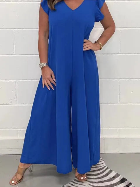 Gluschwein - Adelina - Jumpsuit mit weitem Bein Blau
