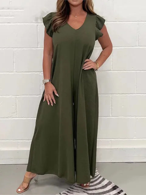 Gluschwein - Adelina - Jumpsuit mit weitem Bein Dunkelgrün