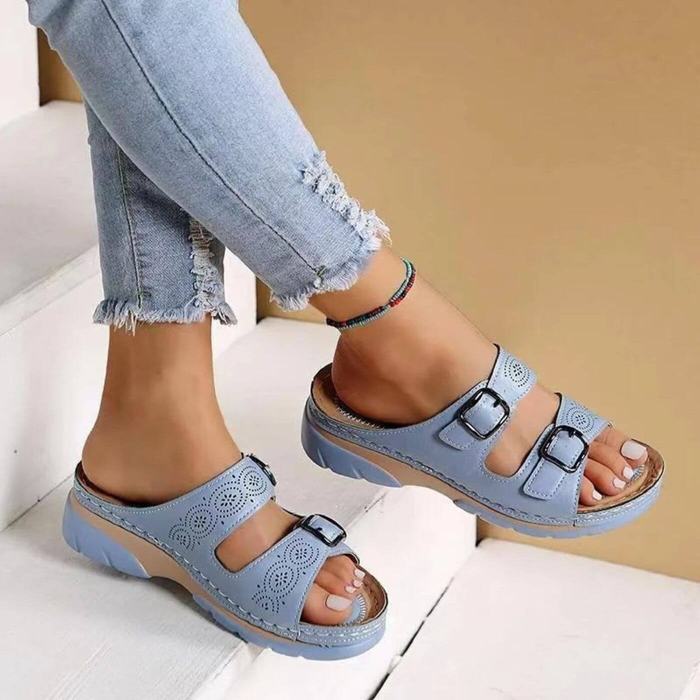 Yadira - Sandales orthopédiques à double boucle