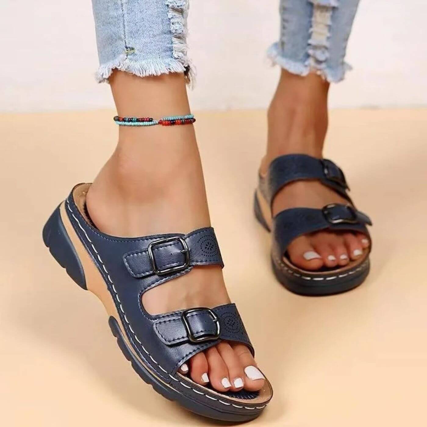 Yadira - Sandales orthopédiques à double boucle