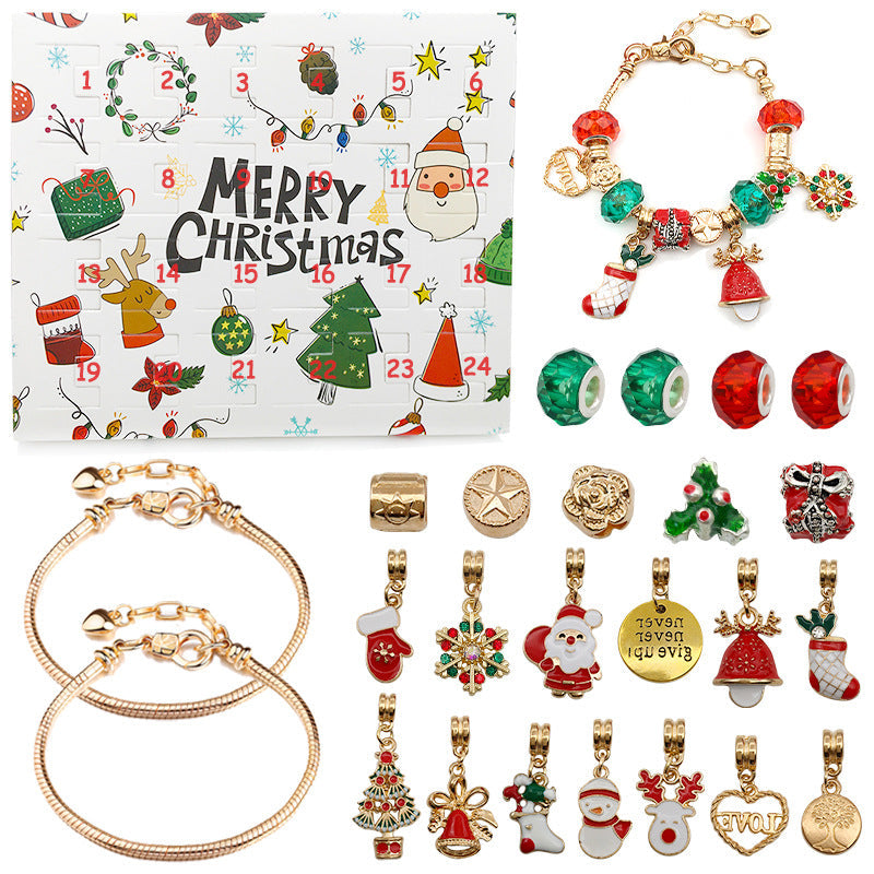 Ensemble de bracelets avec calendrier compte à rebours de Noël DIY 24 jours