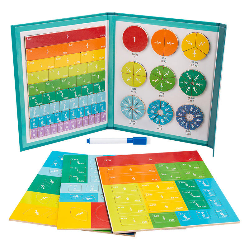 Gluschwein - Montessori Magnetisches Buch-Bruchteil-Puzzle für Kinder zebra