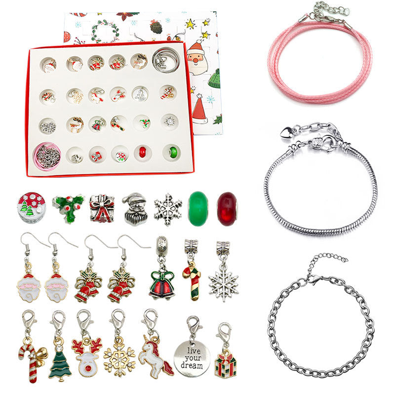 Ensemble de bracelets avec calendrier compte à rebours de Noël DIY 24 jours