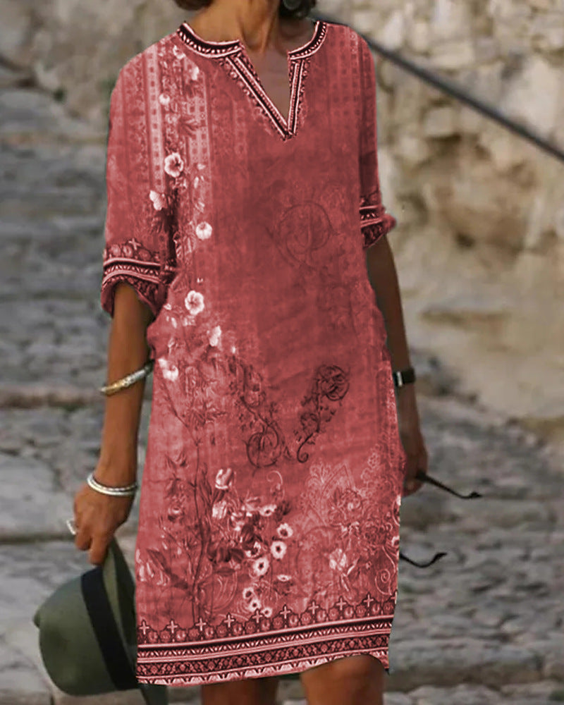 Gluschwein - Dana - Sommer Blumenkleid Rot