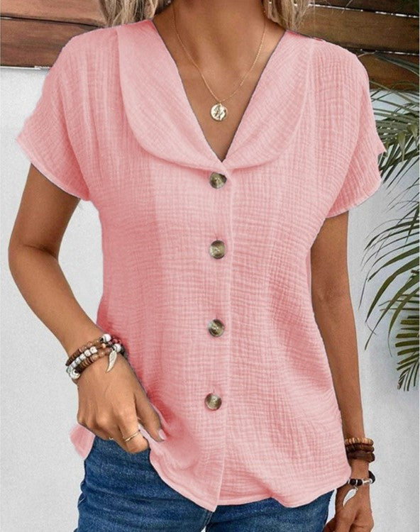 Gluschwein - Liane - Elegante Bluse mit Knöpfen Rosa