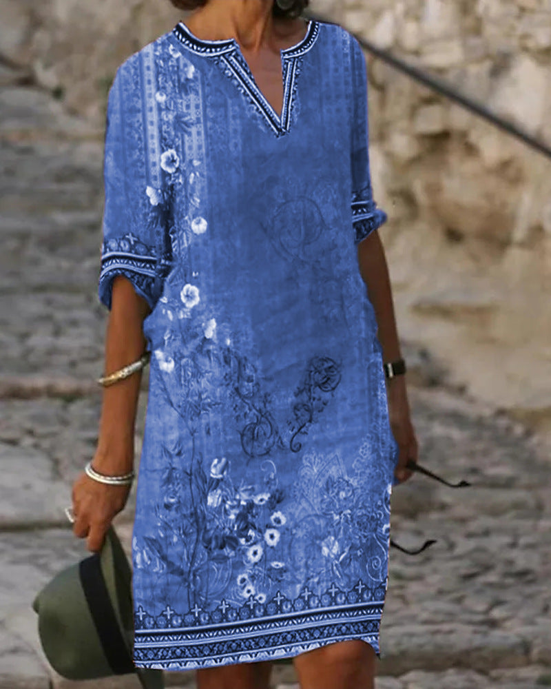 Gluschwein - Dana - Sommer Blumenkleid Blau