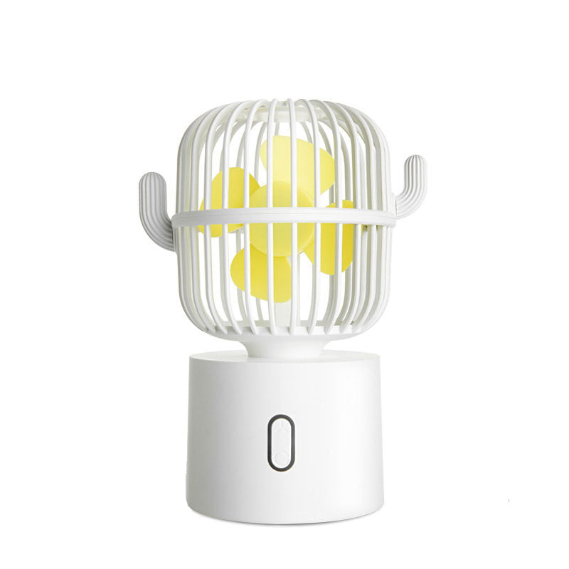 Gluschwein - Kaktus-Rotations-Mini-Ventilator weiß