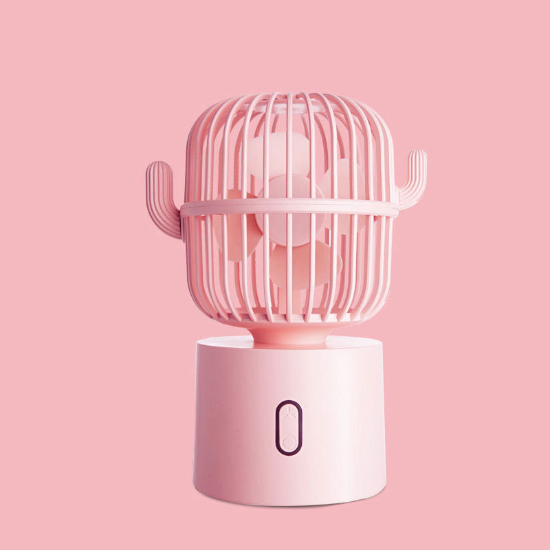 Gluschwein - Kaktus-Rotations-Mini-Ventilator rosa