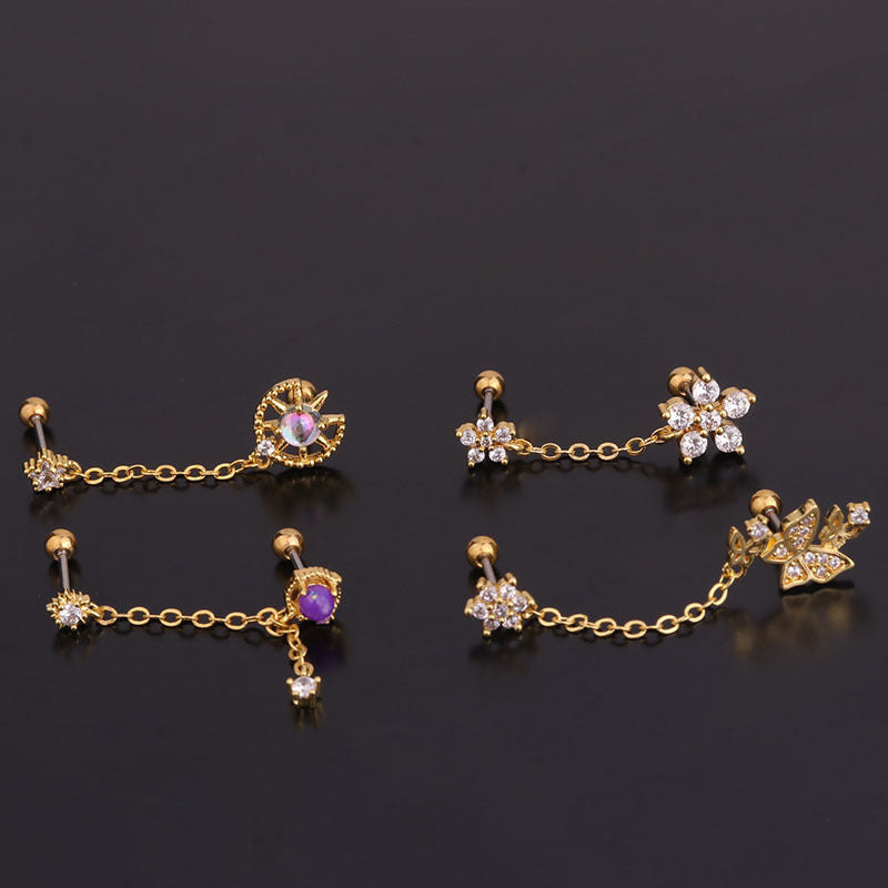 Gluschwein - Mystery Purple Opal Kettenohrring