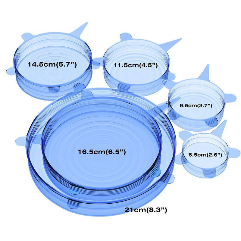 Gluschwein - Silikon-Stretchdeckel, 6STK Blau