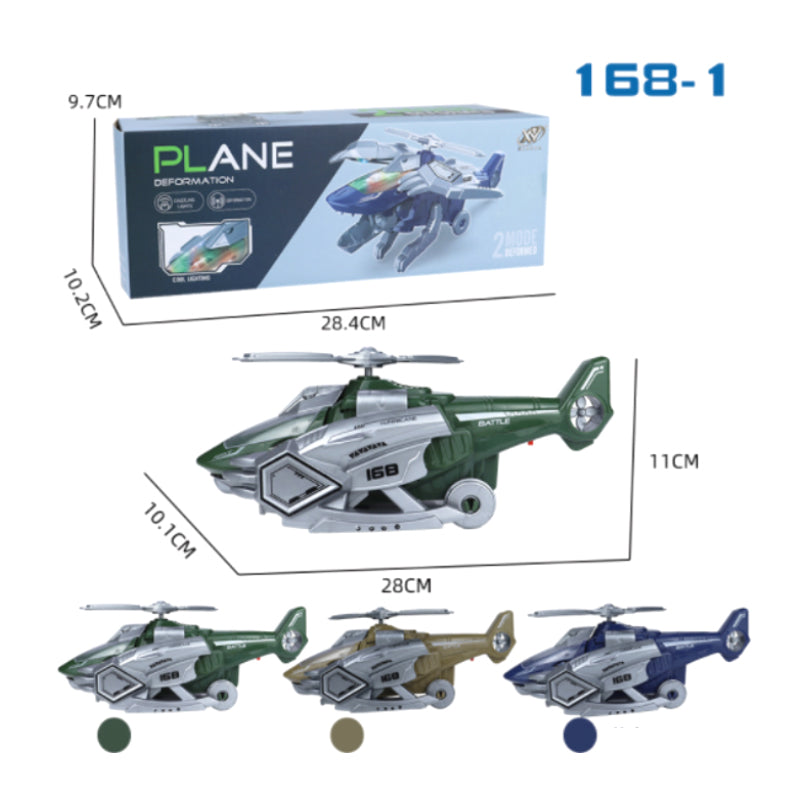 Gluschwein - LED-verwandelndes Dinosaurier-Helikopterspielzeug WILLKÜRLICH OHNE SPRÜHFUNKTION