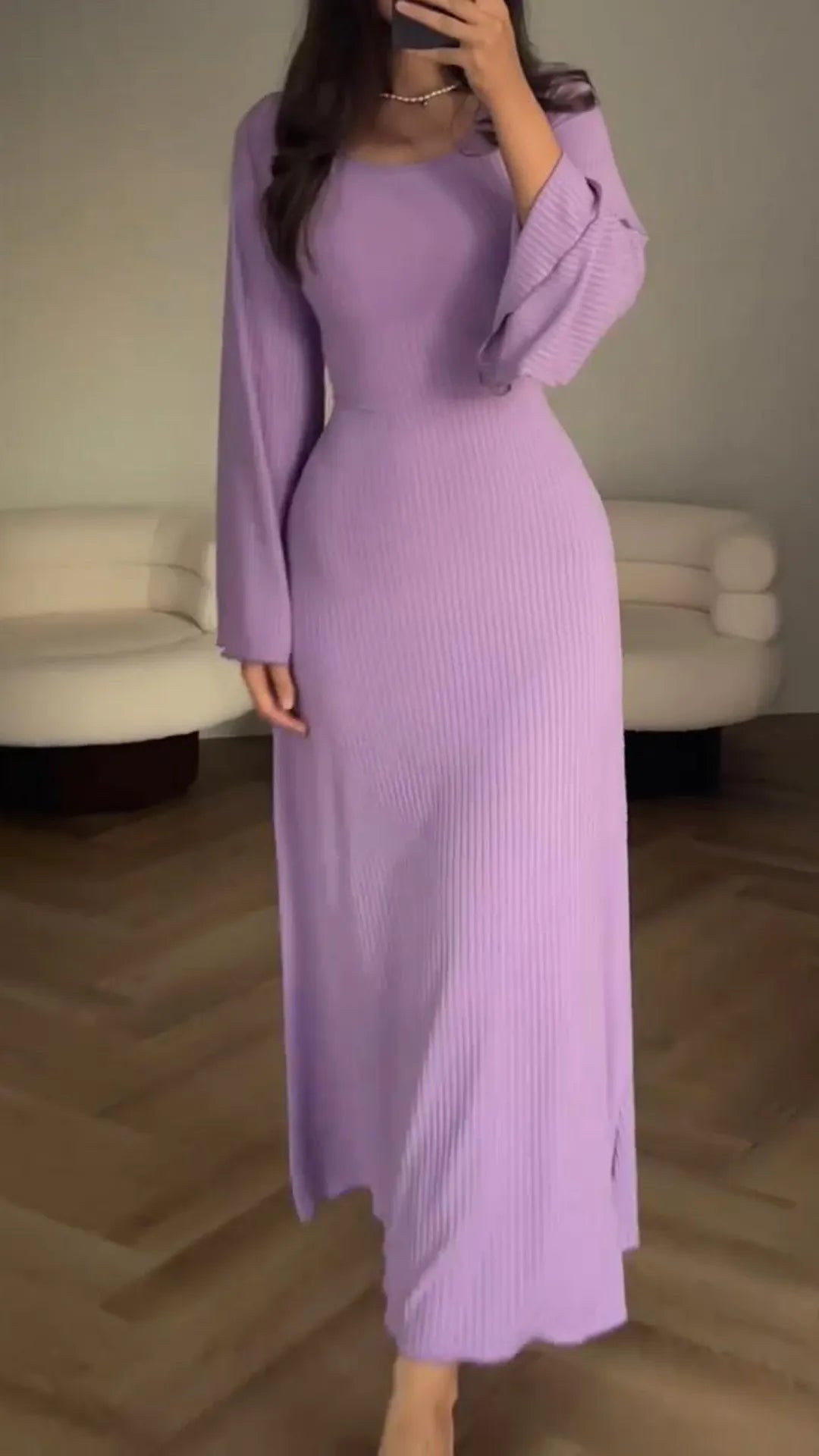 Gluschwein - Elegantes Bodycon Maxikleid Lila