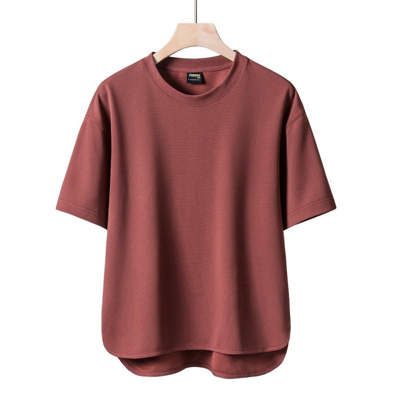 Gluschwein - Kurzarm-T-Shirt aus Baumwolle für Herren Ziegelrot