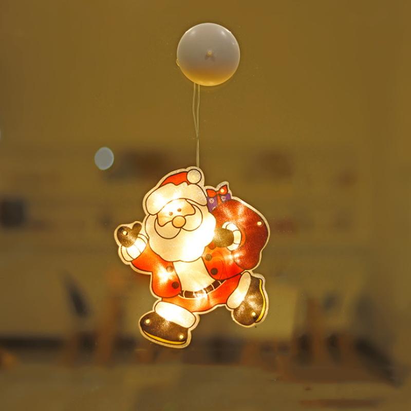 Gluschwein - Weihnachten Fenster Dekorative Saugnapf Lichter Weihnachtsmann (Klein)