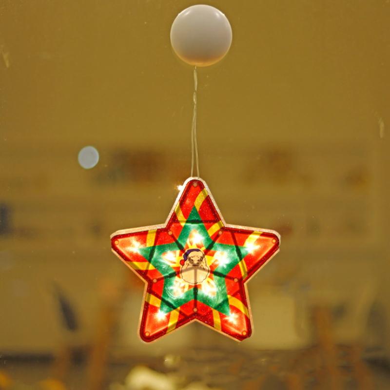 Gluschwein - Weihnachten Fenster Dekorative Saugnapf Lichter Sterne (Klein)