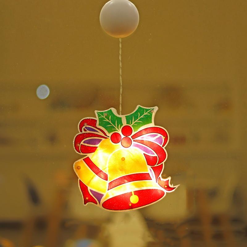 Gluschwein - Weihnachten Fenster Dekorative Saugnapf Lichter Glocke (Klein)