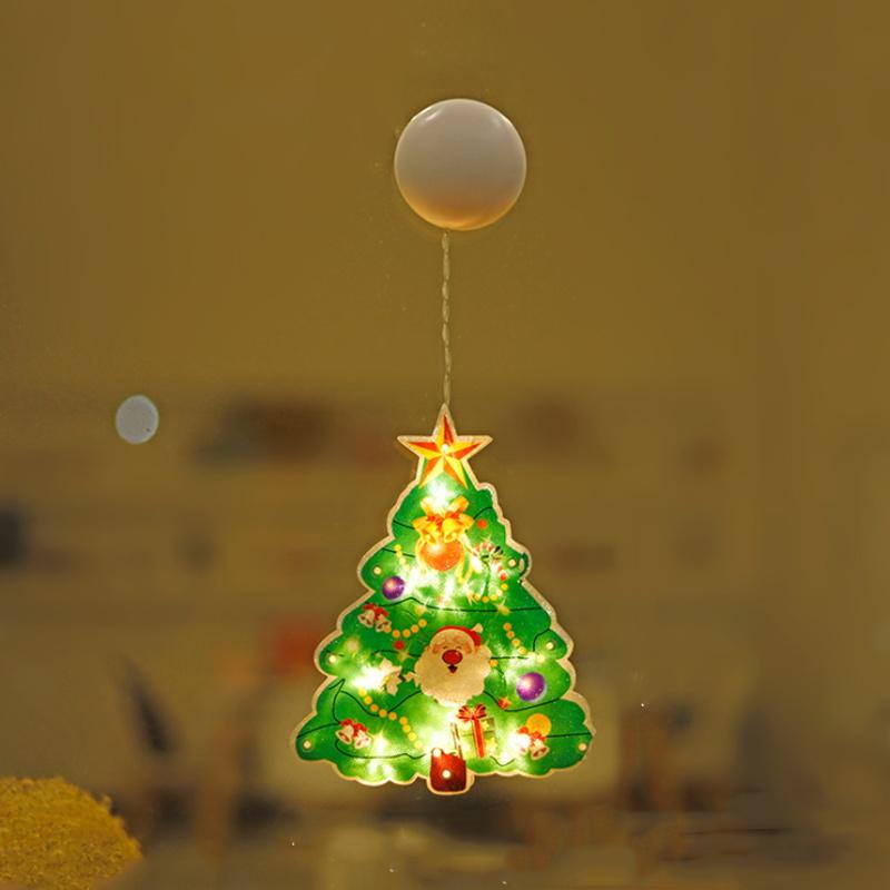 Gluschwein - Weihnachten Fenster Dekorative Saugnapf Lichter Weihnachtsbaum (Klein)
