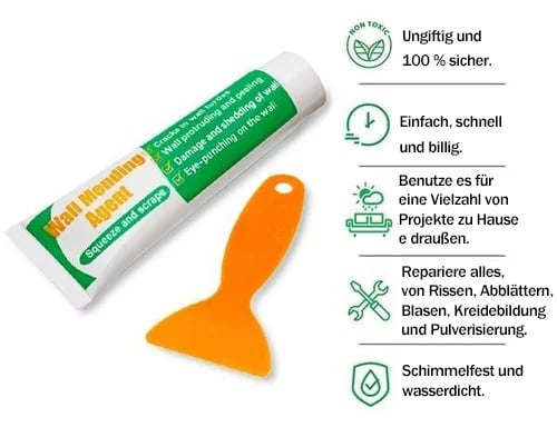 🛠️ KAUFE 2, ERHALTE 1 GRATIS! 🔥 Ungiftiges Mittel zum Ausbessern von Wänden – Füllt Risse & Löcher, Leicht Zu Verarbeiten & Ideal Für Schnelle, Saubere Reparaturen Zu Hause 🏠