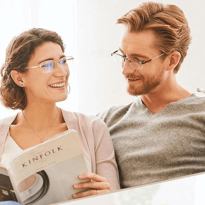 Gluschwein - Titanium progressive Dual-Use-Lesebrille für nah und fern
