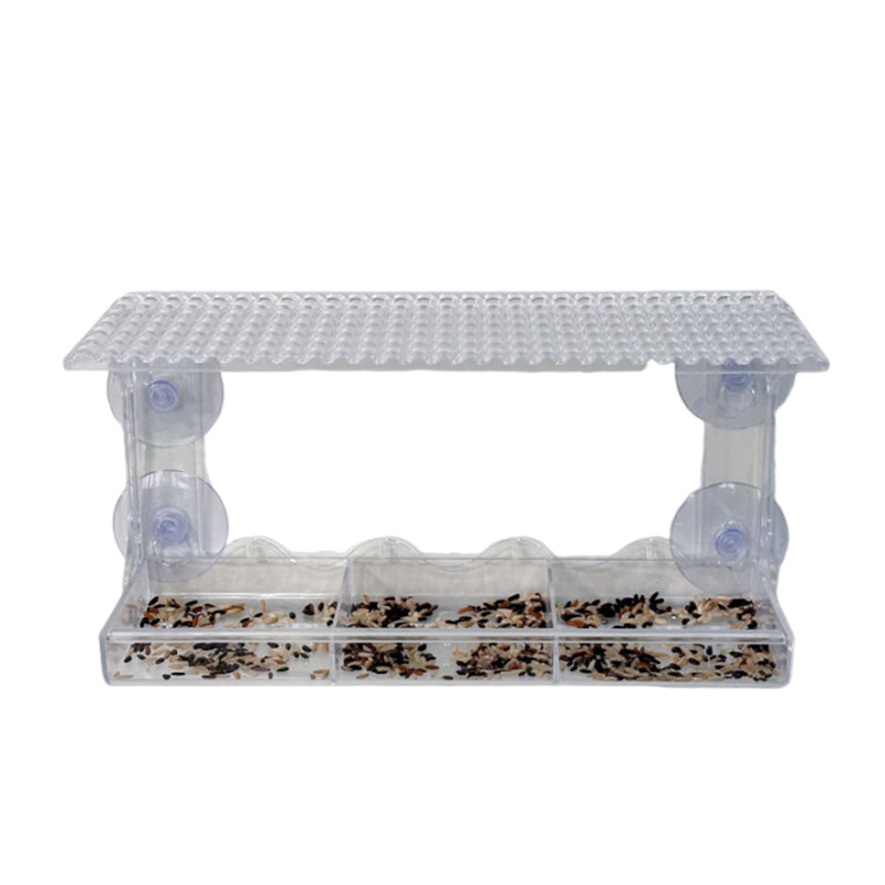Gluschwein - Vogelfutterstation für den Außenbereich mit klarem Sichtfenster und Saugnapf