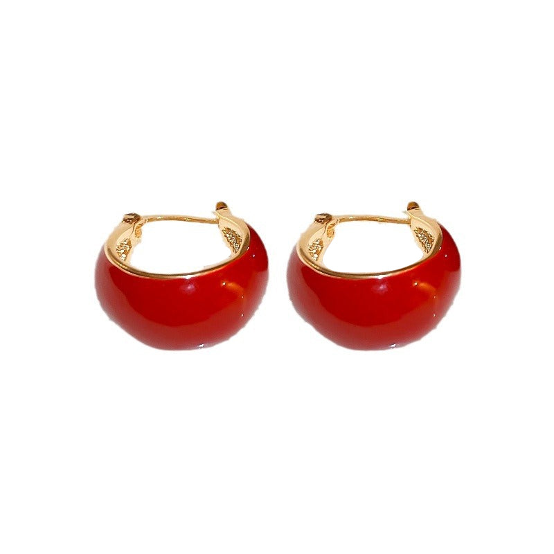 Gluschwein - Painted Ear Hoops Pair