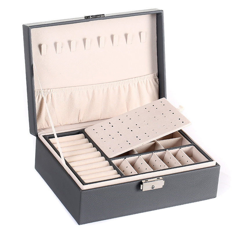 Gluschwein - Leder-Schmuckkästchen mit Schloss, Aufbewahrungsbox-Organizer