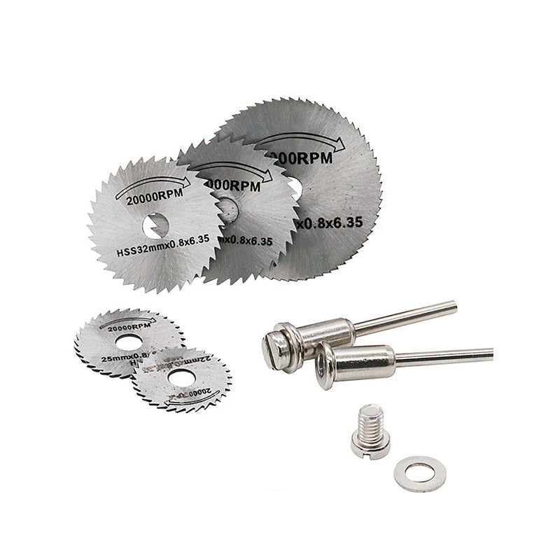 Lot de 6 lames de scie circulaire HSS pour métal.