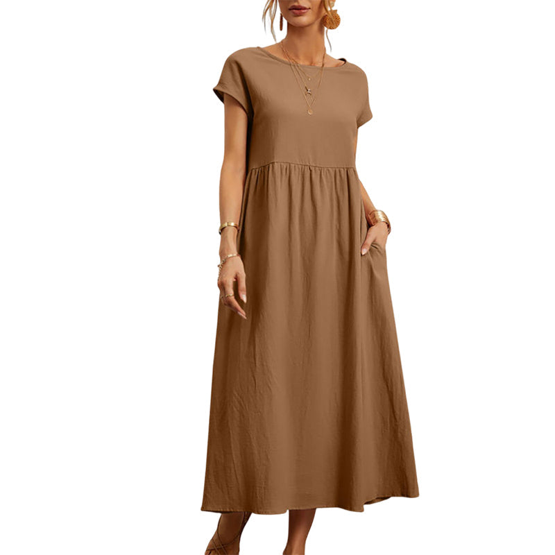 Gluschwein - Sleeveless loose cotton linen dress