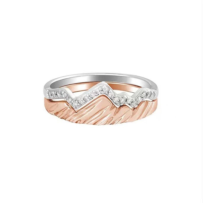 Gluschwein - Two Tone Wavy Double Layer Ring