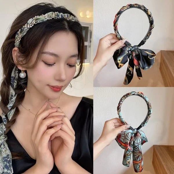Serre-tête en satin avec fonction tressage – parfait pour l'Oktoberfest et les festivités