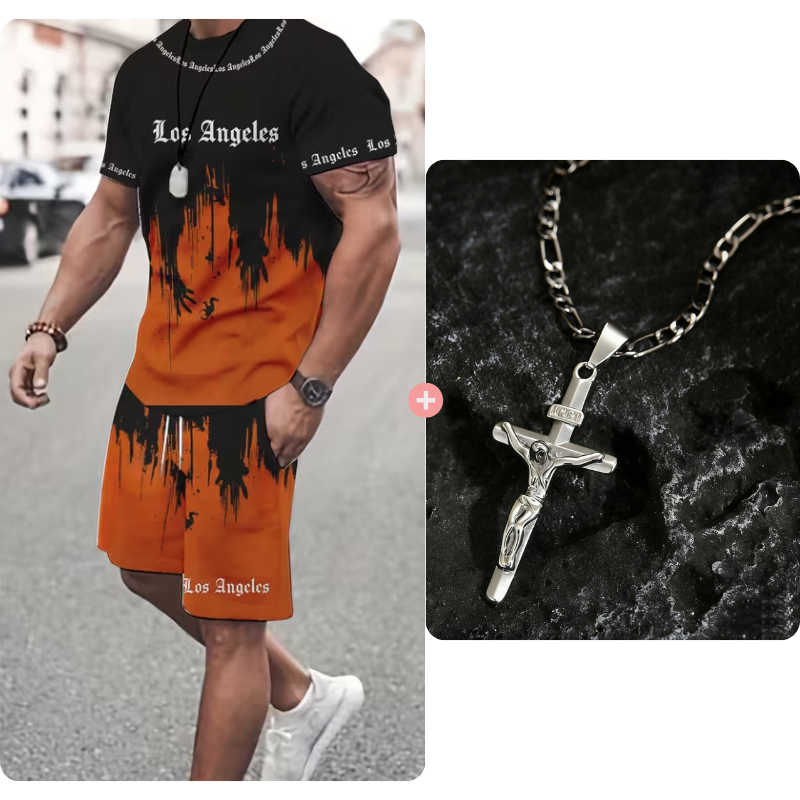 👕 JETZT 50% RABATT! 🔥 Herren-Set aus grafisch bedrucktem T-Shirt und Shorts – Weicher Stoff, auffälliges Design & perfekt für Sommertage ☀️