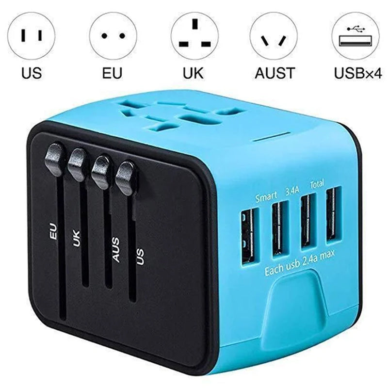 Gluschwein - Universal Smart Reiseadapter Spannungswandler blau