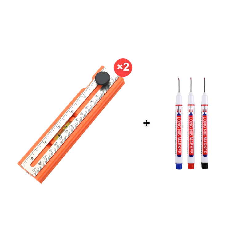 Gluschwein - 📏 42% RABATT! 🔧 Multifunktionales Markier-Lineal mit Wasserwaage – Präzises Anzeichnen, integrierte Libelle & ideal für Holzarbeiten, Fliesenlegen und DIY-Projekte 🛠️