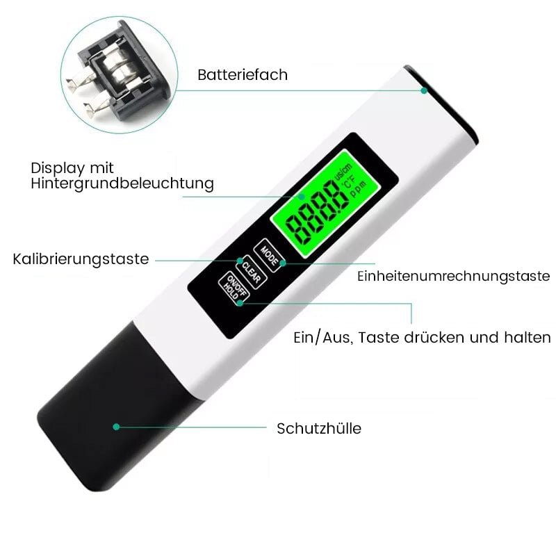 Nouveau testeur d'eau numérique TDS 4 en 1