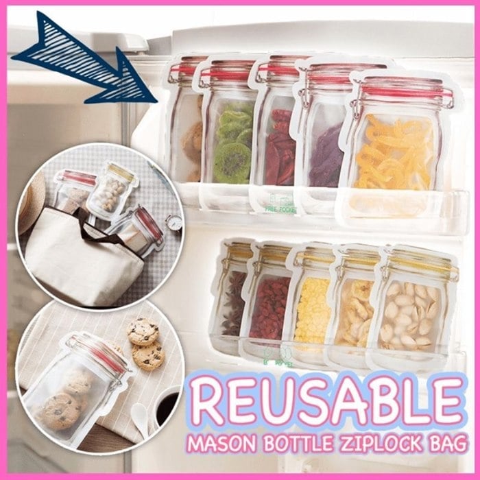 Ziplock-Beutel im Einmachglas-Stil – Wiederverwendbar & auslaufsicher
