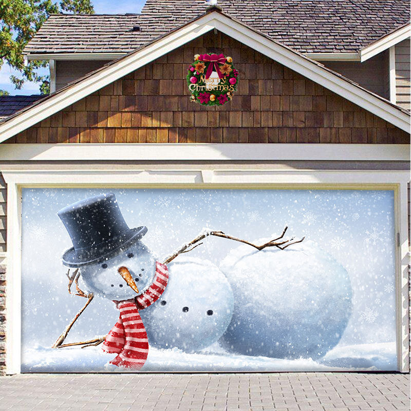 Gluschwein - 🎅🏻Schnee Garagentor Fahne Ornament🎄 Schneemann#2 400*180cm