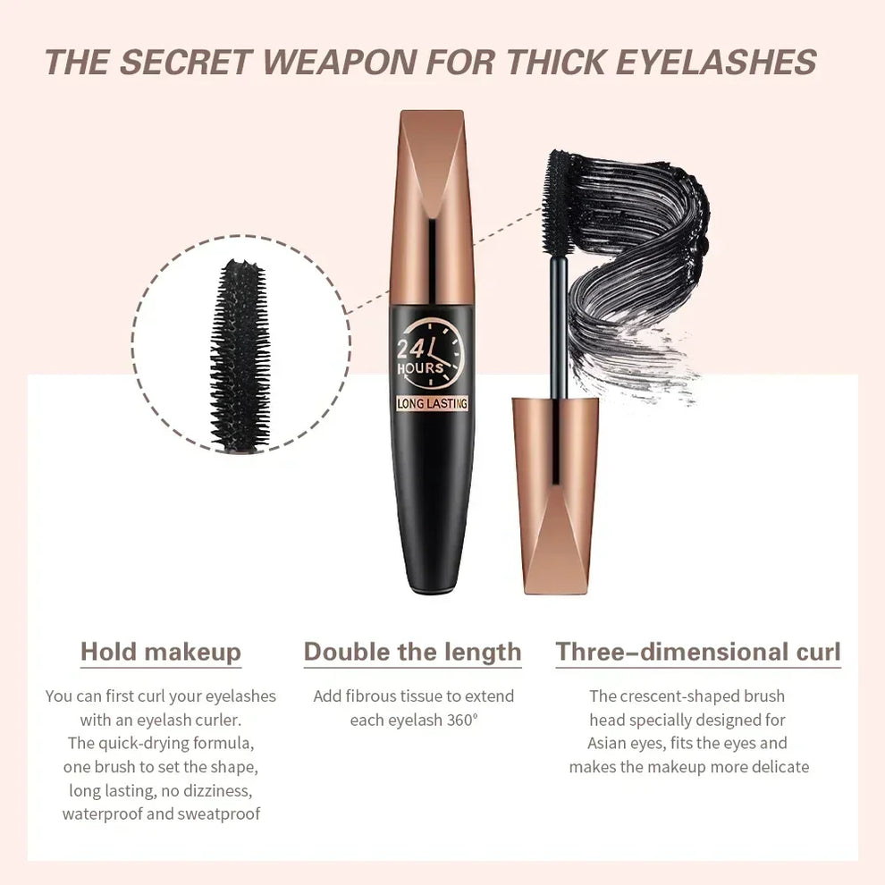 4D Seidenfaser Verlängernde Mascara | Wasserdicht. Volumenaufbauend. Vegan - 1 + 1 Gratis!