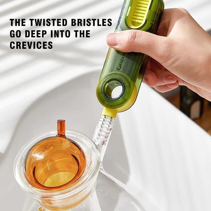 1+1 GRATUIT | TrioScrub | Brosse de nettoyage multifonction 3 en 1 - Pour bouteilles, couvercles et endroits difficiles d'accès
