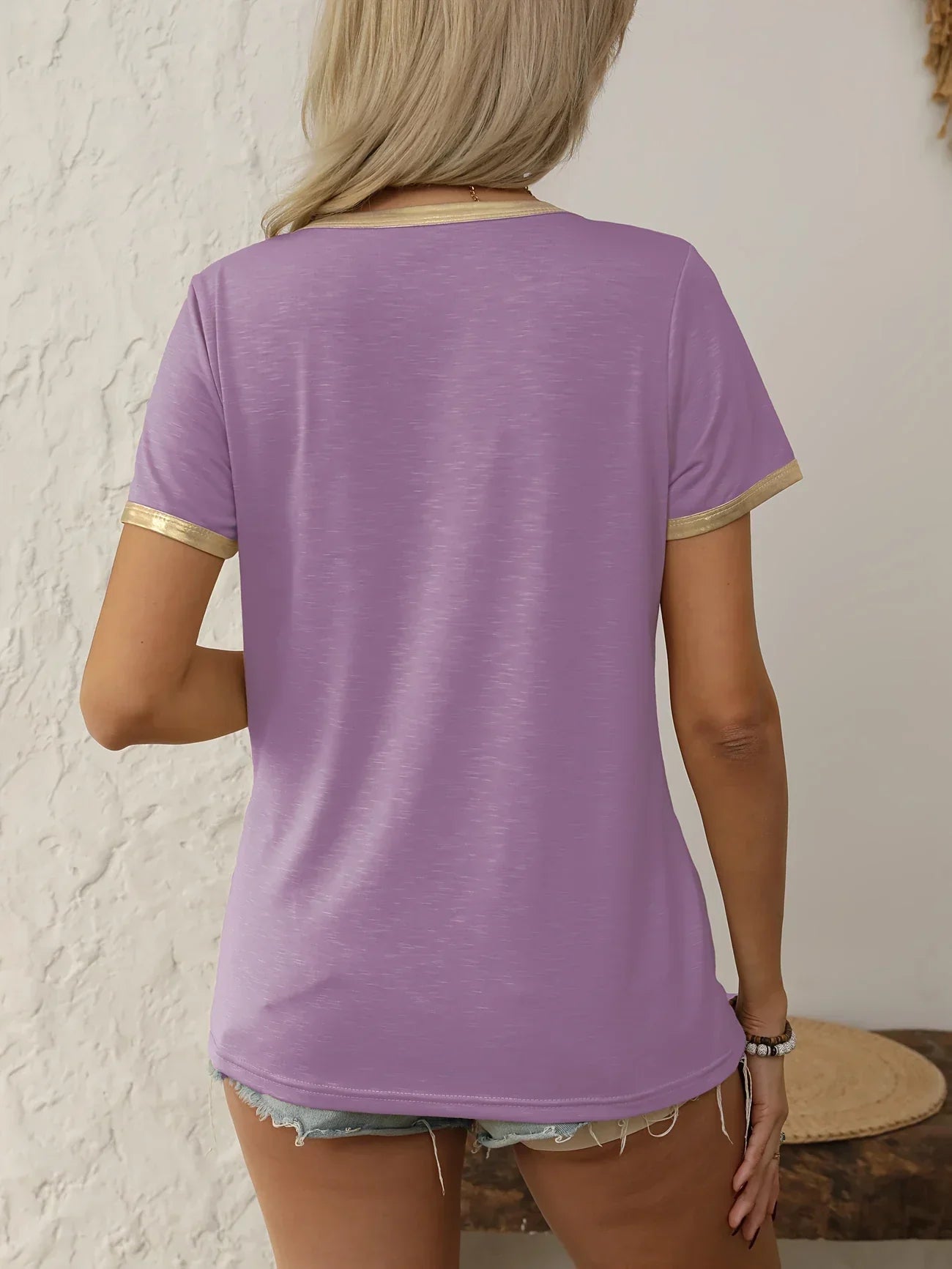 Krissy – Camiseta informal con cuello redondo