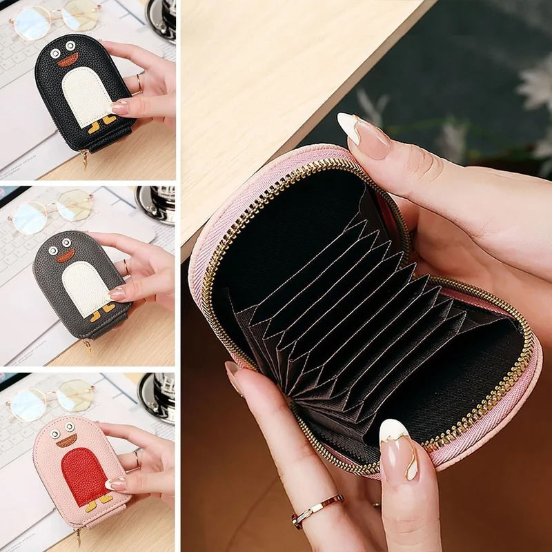 1+1 GRATUIT | Porte-cartes de crédit PinguWallet™ en PU Motif Pingouins mignons