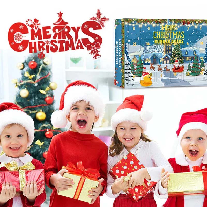 Calendrier de l'Avent de Noël 24 pièces avec canards en caoutchouc