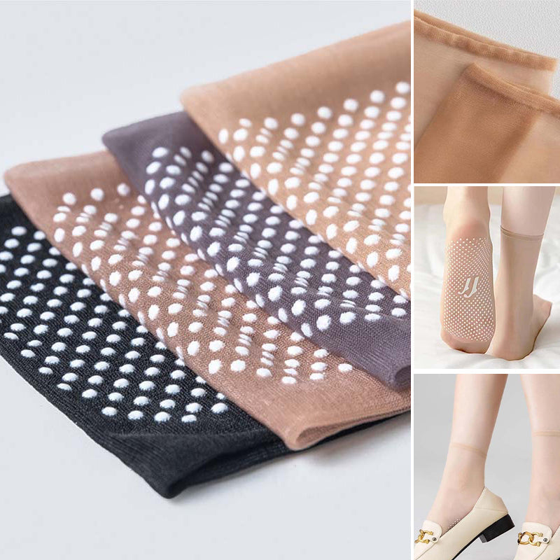 Gluschwein - Unsichtbare, rutschfeste Kristallseidensocken für Frühling und Sommer