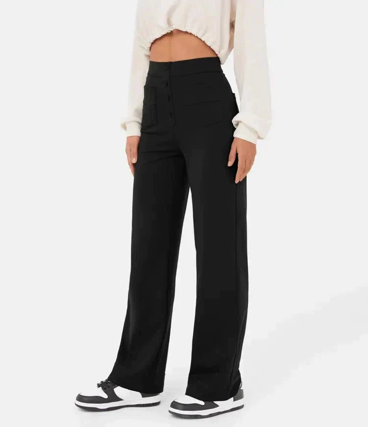 Gluschwein - Favre - Elastische Hose mit hoher Taille Schwarz