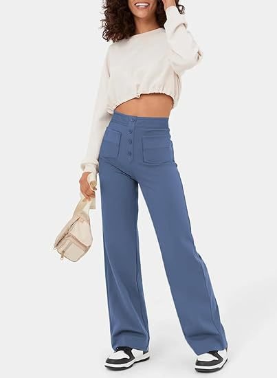 Gluschwein - Favre - Elastische Hose mit hoher Taille Hellblau