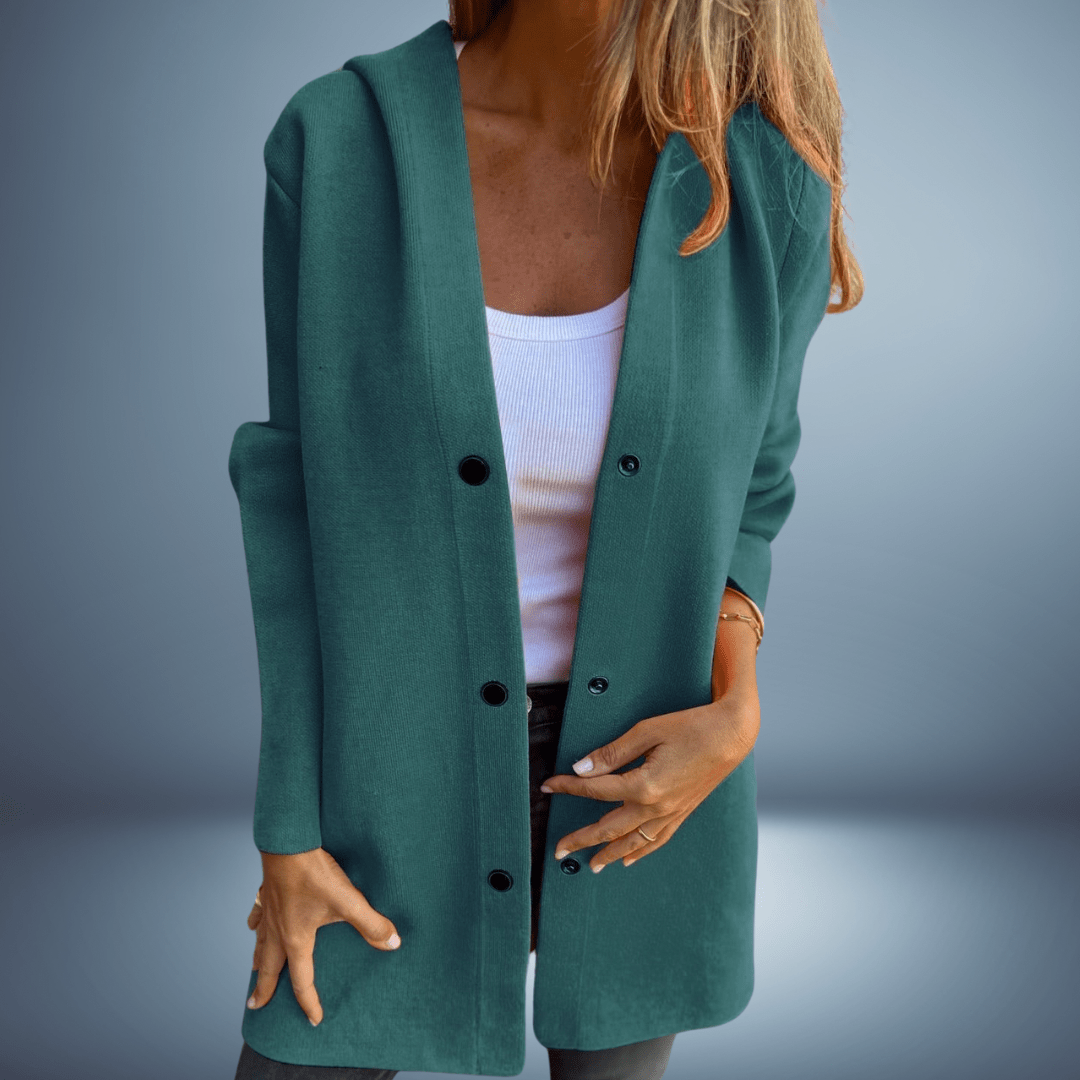 Jasmin - Bequeme Freizeit Hoodie Jacke mit Kapuze und Kängurutasche