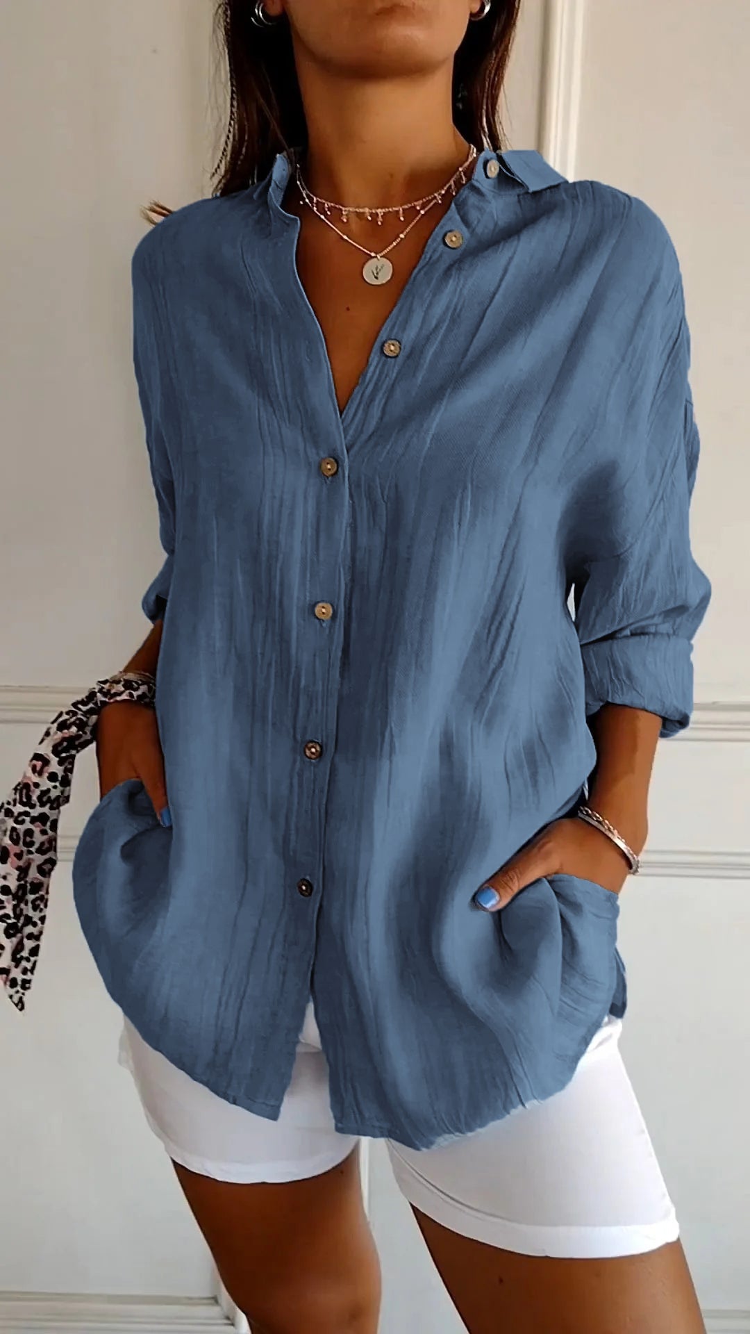 Gluschwein - Saskia - Elegante Bluse Dunkelblau